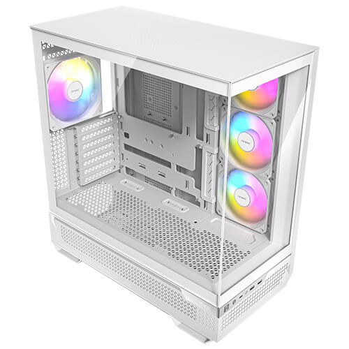 Antec C7 ARGB 4 x 120mm ARGB PWM Fans Included, Vertical GPU Cooling, Type-C 10Gbps, Seamless Tempered Glass Front & Side Panels, 360mm Radiator Support, Mid-Tower E-ATX PC Case