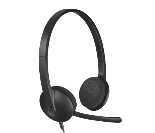 Logitech H340 USB Business Headset - Noise-Cancelling Microphone for Clear Calls