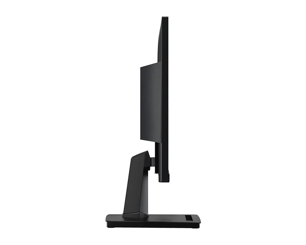 Black computer monitor on a white background