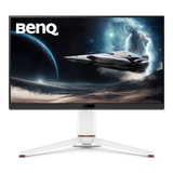 BenQ monitor with space-themed wallpaper on a white background