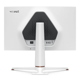 Computer monitor with a white stand and MOBIUZ branding on a light gray background