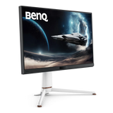 BenQ monitor with space-themed wallpaper on a white background