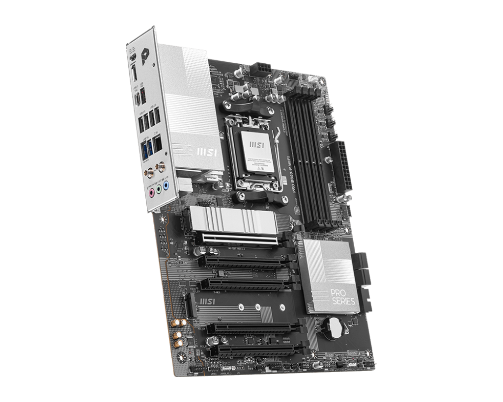 MSI PRO B840-P WiFi Motherboard, ATX - Supports AMD Ryzen 9000/8000 / 7000 Processors, AM5 - DDR5 Memory Boost (8000+ MT/s OC), PCIe 4.0 x16, M.2 Gen4, Wi-Fi 7, 2.5G LAN