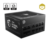 MSI MAG A750GL PCIE5 750W 80 Gold Full Modular ATX 3.1 PCIe 5.1 16 دبوسًا 450 واط 120 مم FDB مروحة