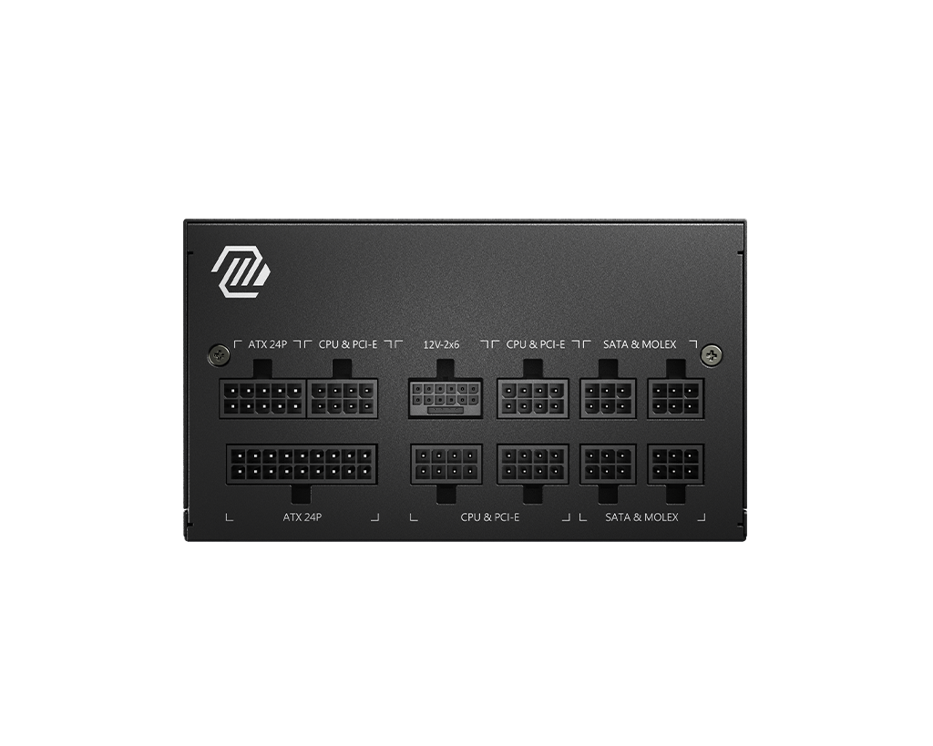 MSI MAG A750GL PCIE5 750W 80 Gold Full Modular ATX 3.1 PCIe 5.1 16 دبوسًا 450 واط 120 مم FDB مروحة