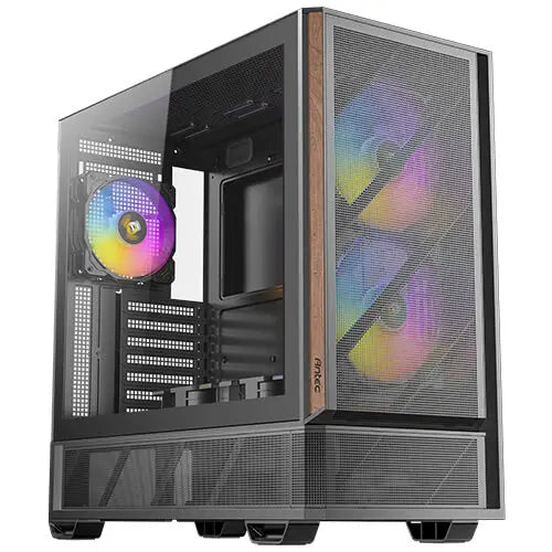 Antec P30 ARGB Mid Tower Case - 5 PWM Fans, Wood Accents