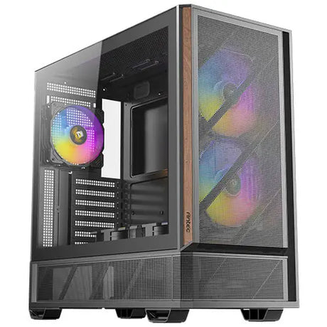 Antec P30 ARGB Mid Tower Case - 5 PWM Fans, Wood Accents