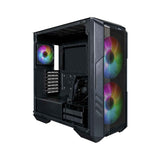 Cooler Master HAF 500  Case Mid-Tower 2 x 200mm Pre-Installed ARGB Fans for High-Volume Airflow, Rotatable 120mm GPU Fan Versatile Cooling Options, Tempered Glass Side Panel, Removeable Top
