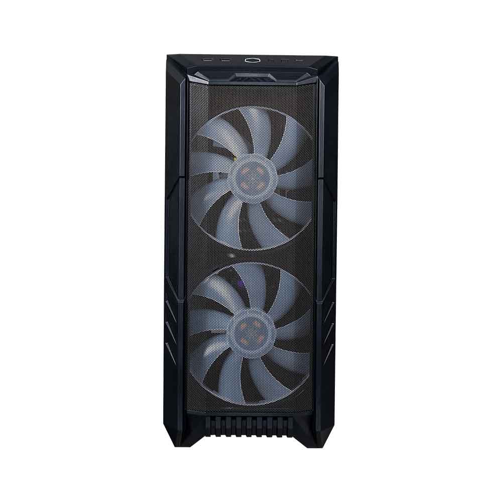 Cooler Master HAF 500  Case Mid-Tower 2 x 200mm Pre-Installed ARGB Fans for High-Volume Airflow, Rotatable 120mm GPU Fan Versatile Cooling Options, Tempered Glass Side Panel, Removeable Top