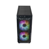 Cooler Master HAF 500  Case Mid-Tower 2 x 200mm Pre-Installed ARGB Fans for High-Volume Airflow, Rotatable 120mm GPU Fan Versatile Cooling Options, Tempered Glass Side Panel, Removeable Top