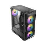 ANTEC AX Series AX61 Elite, High-Airflow Mesh Front Panel, 4 x 120mm ARGB Fans Included, Tempered Glass Side Panels, Up to 8 Fans Simultaneously, 360mm Radiator Support, Mid-Tower ATX Gaming Case +Antec Atom V650 Case