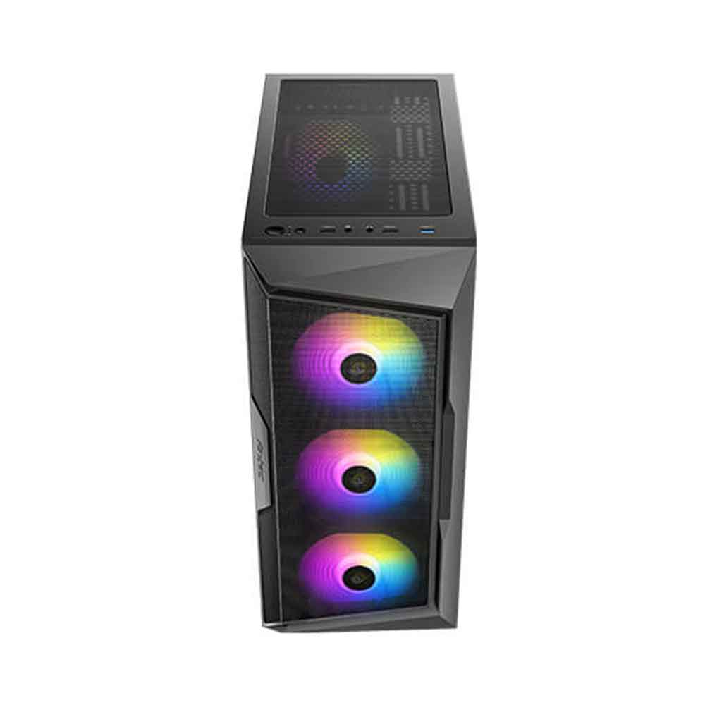 ANTEC AX Series AX61 Elite, High-Airflow Mesh Front Panel, 4 x 120mm ARGB Fans Included, Tempered Glass Side Panels, Up to 8 Fans Simultaneously, 360mm Radiator Support, Mid-Tower ATX Gaming Case +Antec Atom V650 Case