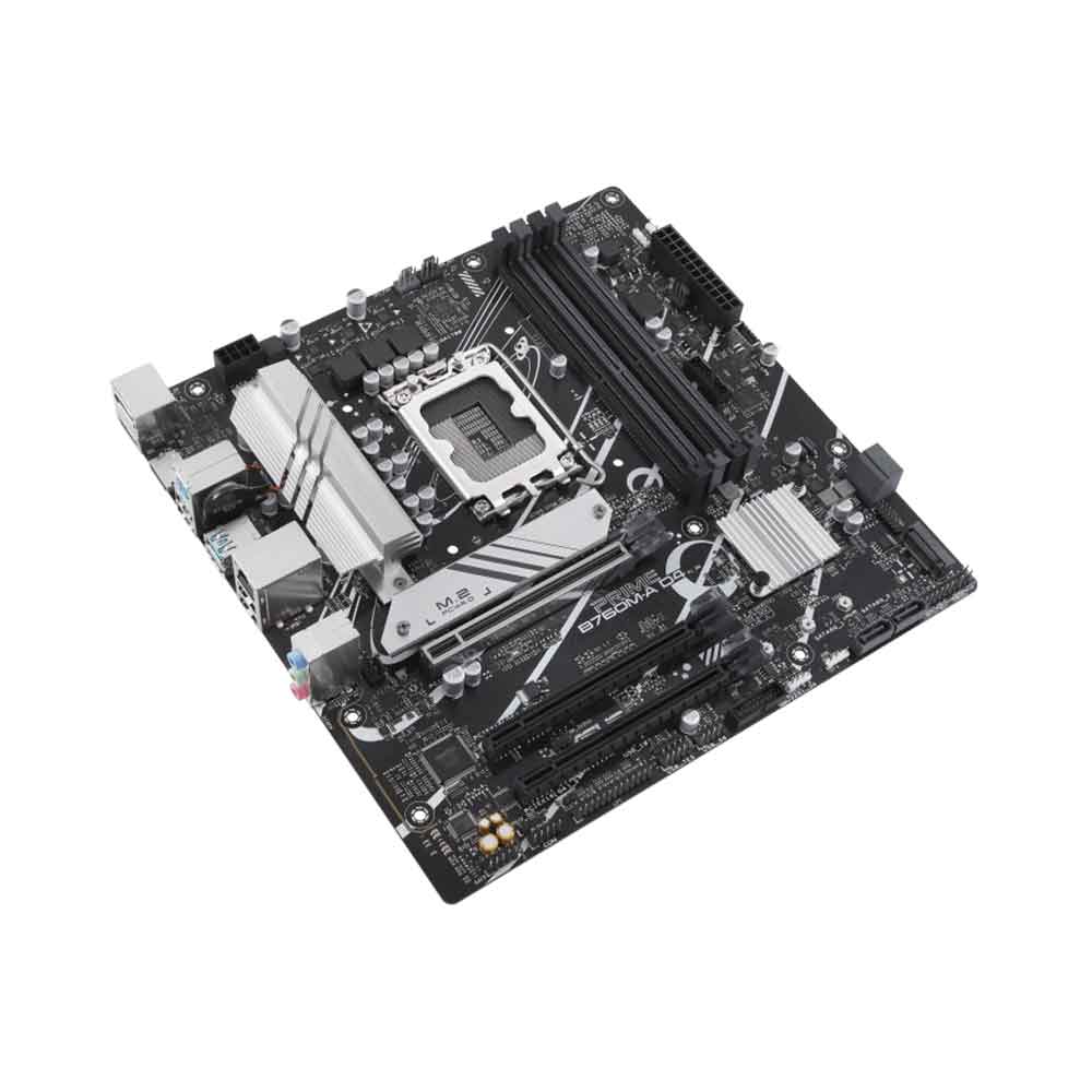 ASUS PRIME B760M-A D4 Intel B760 LGA 1700 mATX motherboard, PCIe 4.0 two M.2 slots Realtek 2.5Gb Ethernet,DisplayPort, Dual HDMI SATA 6 Gbps, rear USB 3.2 Gen 2, front USB 3.2 Gen 1 Type-C Aura Sync