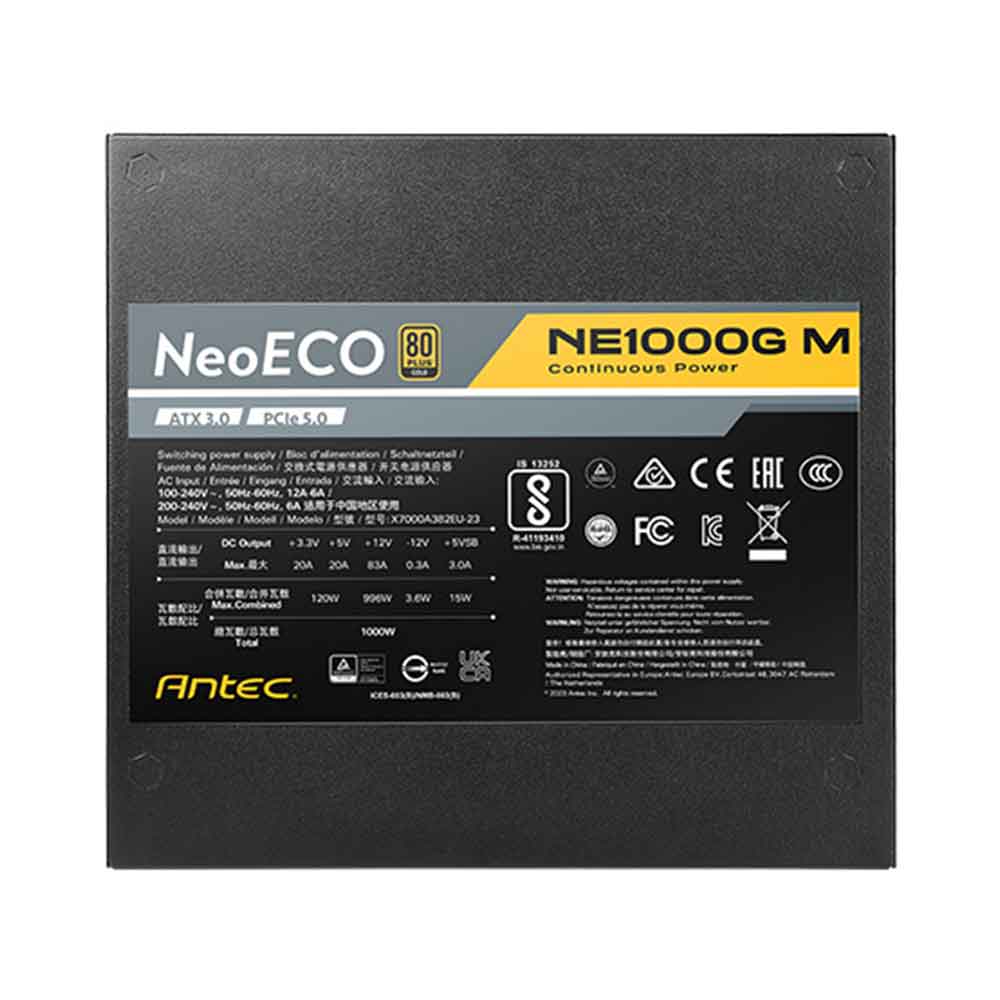 Antec NeoECO NE1000 1000W 80 Plus Gold ATX 3.0 Fully Modular Power Supply