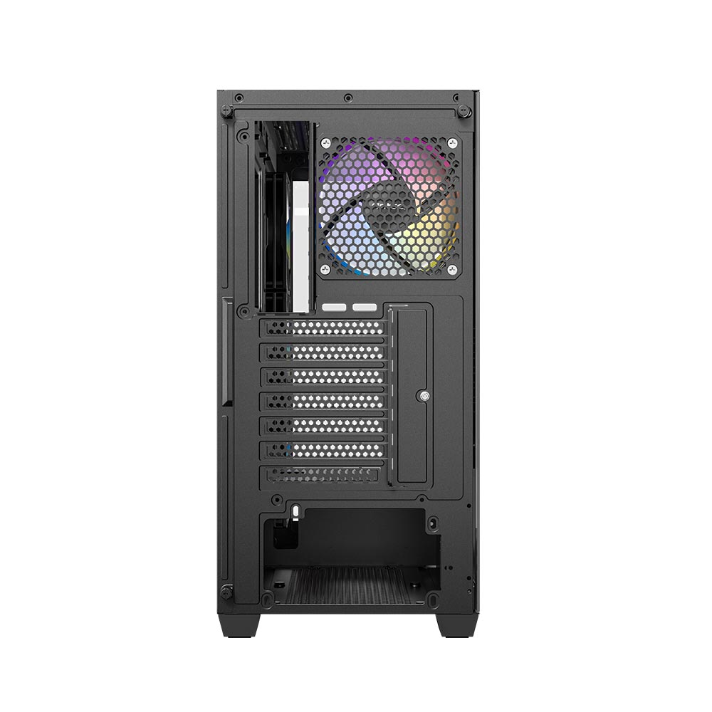 Antec CX300 ARGB Black with Panoramic 270 Degree View, Vertical Cooling, 4X 120mm Pre Installed RGB Fans, 420mm GPU Support, Atx Mid Tower Gaming and Antec Atom V650 650 Watts Non-Modular Gaming Power Supply