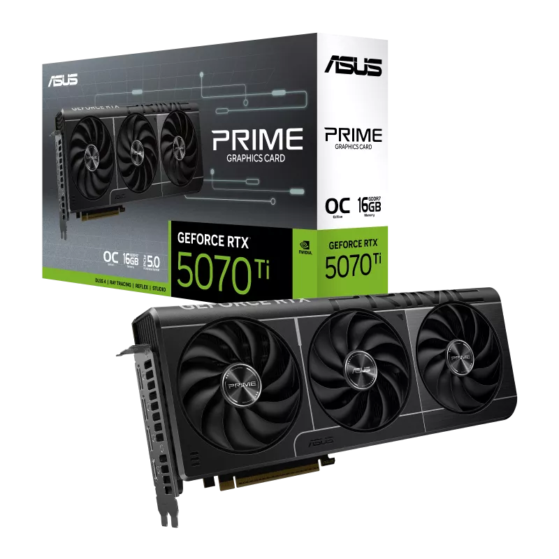 ASUS Prime GeForce RTX 5070 Ti OC Edition 16GB GDDR7 - SFF-Ready with Superior Cooling