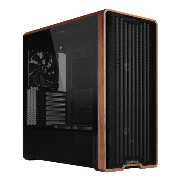Lian Li LANCOOL 217 Genuine Walnut Wood Computer Case, Mid-Tower ATX PC Case with 5 Pre-Installed PWM Fans 2x170mm, 2x120mm & 1x140mm, Flexible PSU & Cable Installation