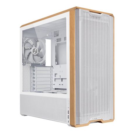 Lian Li LANCOOL 217 Genuine Walnut Wood Computer Case, Mid-Tower ATX PC Case with 5 Pre-Installed PWM Fans 2x170mm, 2x120mm & 1x140mm, Flexible PSU & Cable Installation