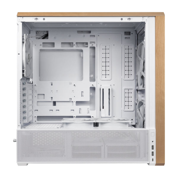 Lian Li LANCOOL 217 Genuine Walnut Wood Computer Case, Mid-Tower ATX PC Case with 5 Pre-Installed PWM Fans 2x170mm, 2x120mm & 1x140mm, Flexible PSU & Cable Installation