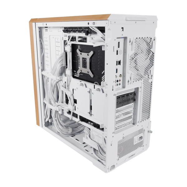 Lian Li LANCOOL 217 Genuine Walnut Wood Computer Case, Mid-Tower ATX PC Case with 5 Pre-Installed PWM Fans 2x170mm, 2x120mm & 1x140mm, Flexible PSU & Cable Installation