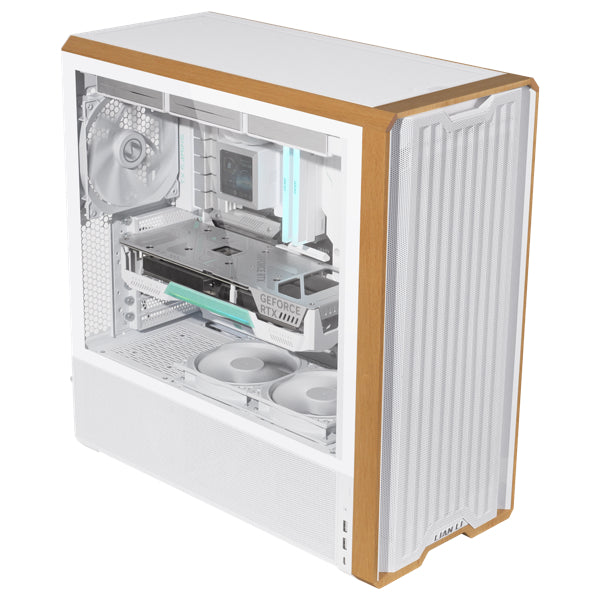 Lian Li LANCOOL 217 Genuine Walnut Wood Computer Case, Mid-Tower ATX PC Case with 5 Pre-Installed PWM Fans 2x170mm, 2x120mm & 1x140mm, Flexible PSU & Cable Installation