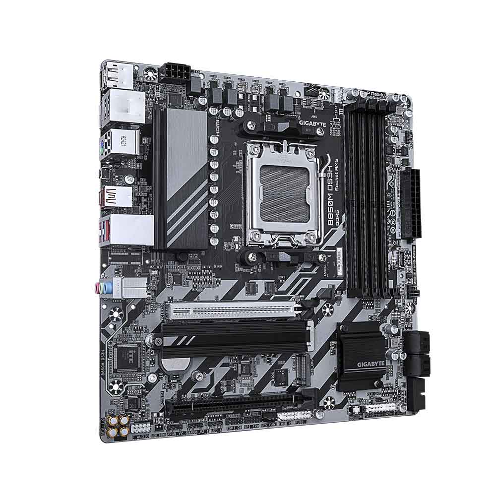 GIGABYTE B850M DS3H AMD AM5 Motherboard, mATX, DDR5, 2X M.2, PCIe 5.0, USB-C