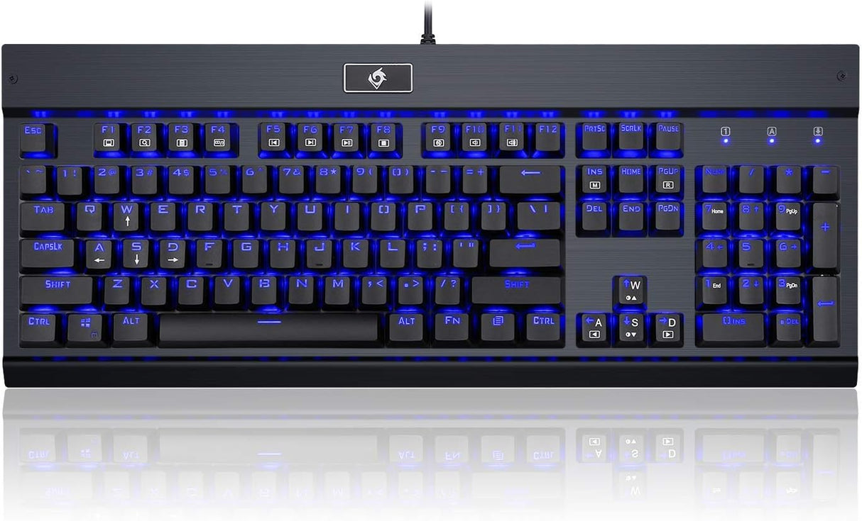 REDRAGON KG010 Mechanical Gaming Keyboard – Brown Switch – White Led (White)-(Black)