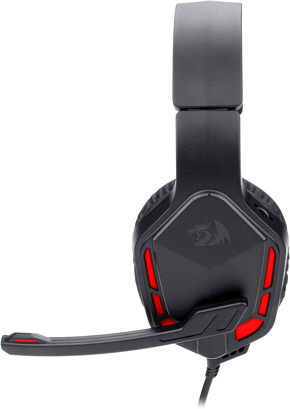 Redragon H220 THEMIS Wired Gaming Headset Stereo Surround-Sound, Noise Cancelling Over-Ear Headphones with Mic Volume Control Red LED Light