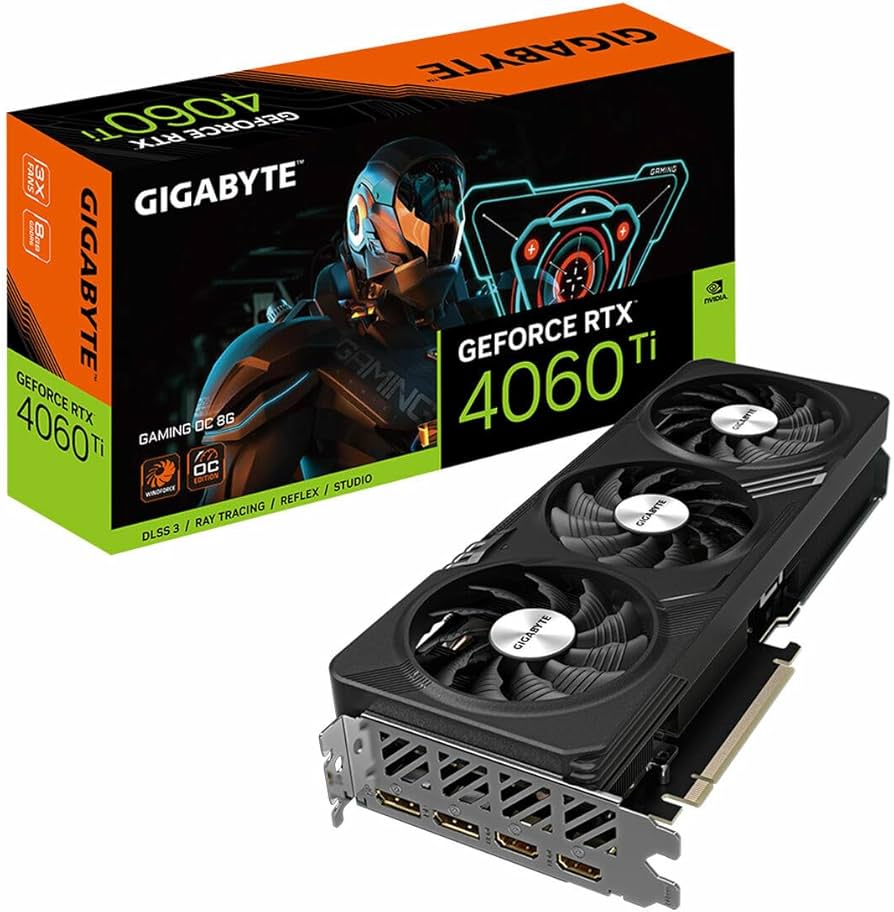 Gigabyte GeForce RTX 4060 TI Gaming OC 8GB Graphics Card -GDDR6 PCI-E 4.0, 2X DisplayPort 1.4, 2X HDMI 2.1a, NVIDIA DLSS 3