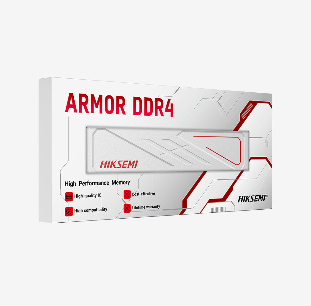 HIKSEMI Armor WHITE UDIMM RAM DIMM 8GB DDR4 3200MHz CL18 Supports Intel XMP 2.0 Compatible with Latest AMD Platforms