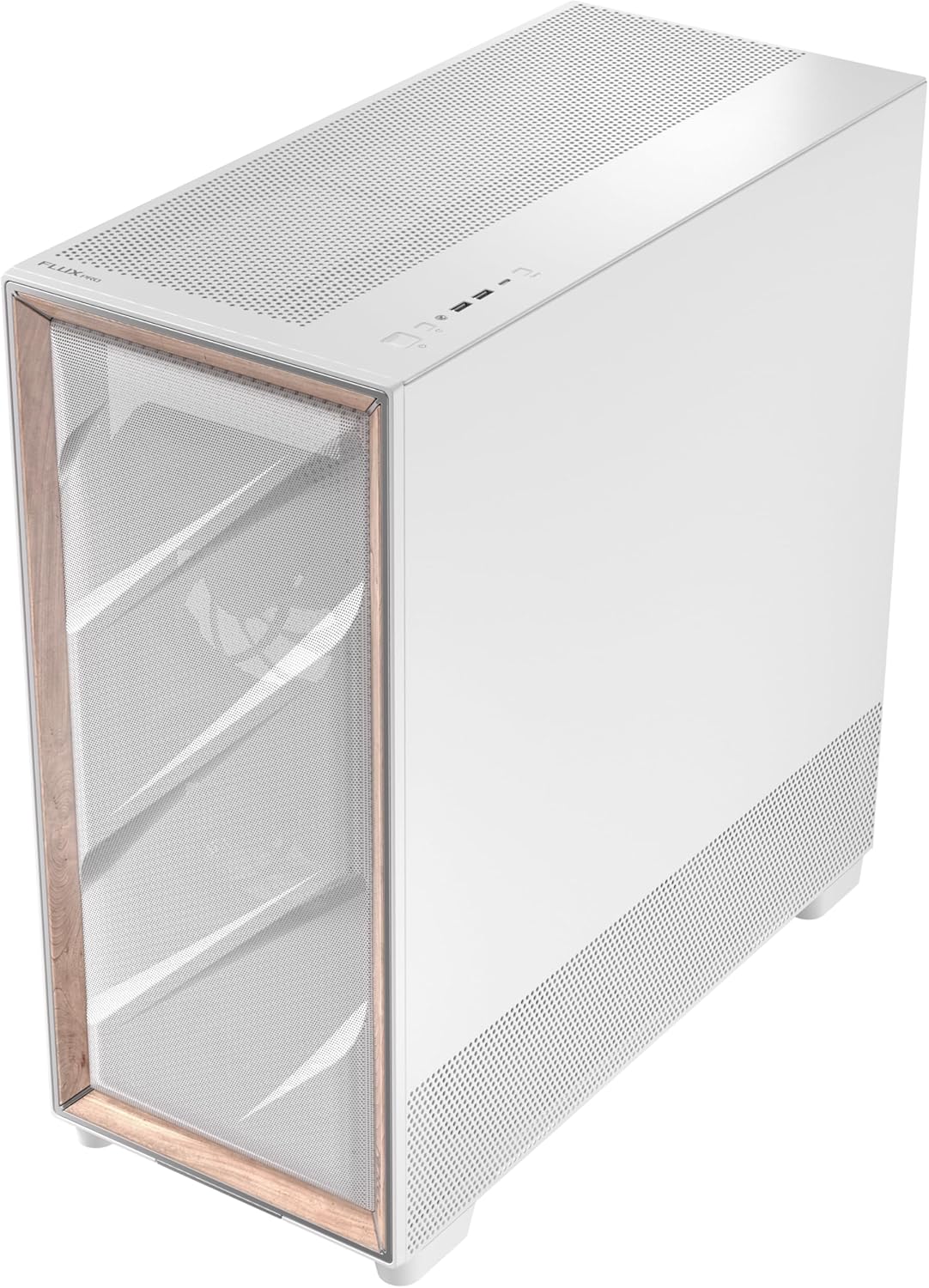 Antec FLUX PRO full tower case supporting E-ATX to ITX motherboards, with tempered glass panels, 6 included PWM fans, up to 420mm radiator support