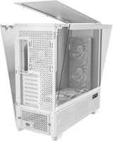 Antec FLUX PRO full tower case supporting E-ATX to ITX motherboards, with tempered glass panels, 6 included PWM fans, up to 420mm radiator support