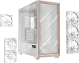 Antec FLUX PRO full tower case supporting E-ATX to ITX motherboards, with tempered glass panels, 6 included PWM fans, up to 420mm radiator support
