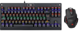 Redragon K568R-BA Gaming Combo – Rainbow TKL Gaming Mechanical KB Blue Switch + M609 Gaming Mouse – 3,200 DPI – Black