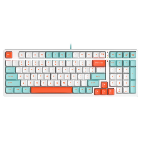 A4Tech FS300 Mechanical Keyboard – Hot Swappable FS Switch (3Pin /5Pin) – Gasket Building – White Backlit – (AR/EN) 98 Keys – Win/Mac Swap – 4M /1ms (Software) (Panda Rock Climbing) (Panda Snorkeling)
