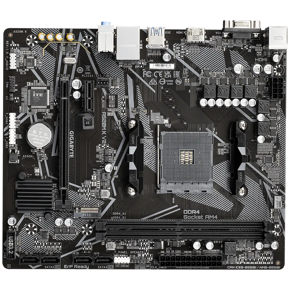 Gigabyte A520M K V2 AM4 mATX Gaming Motherboard
