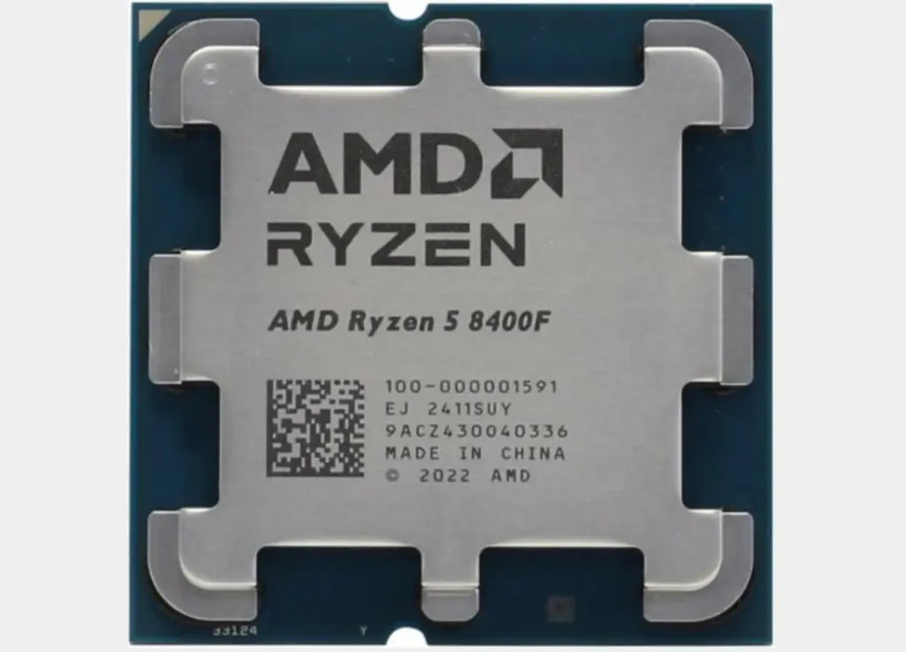 AMD Ryzen S 8400F processor on a white background