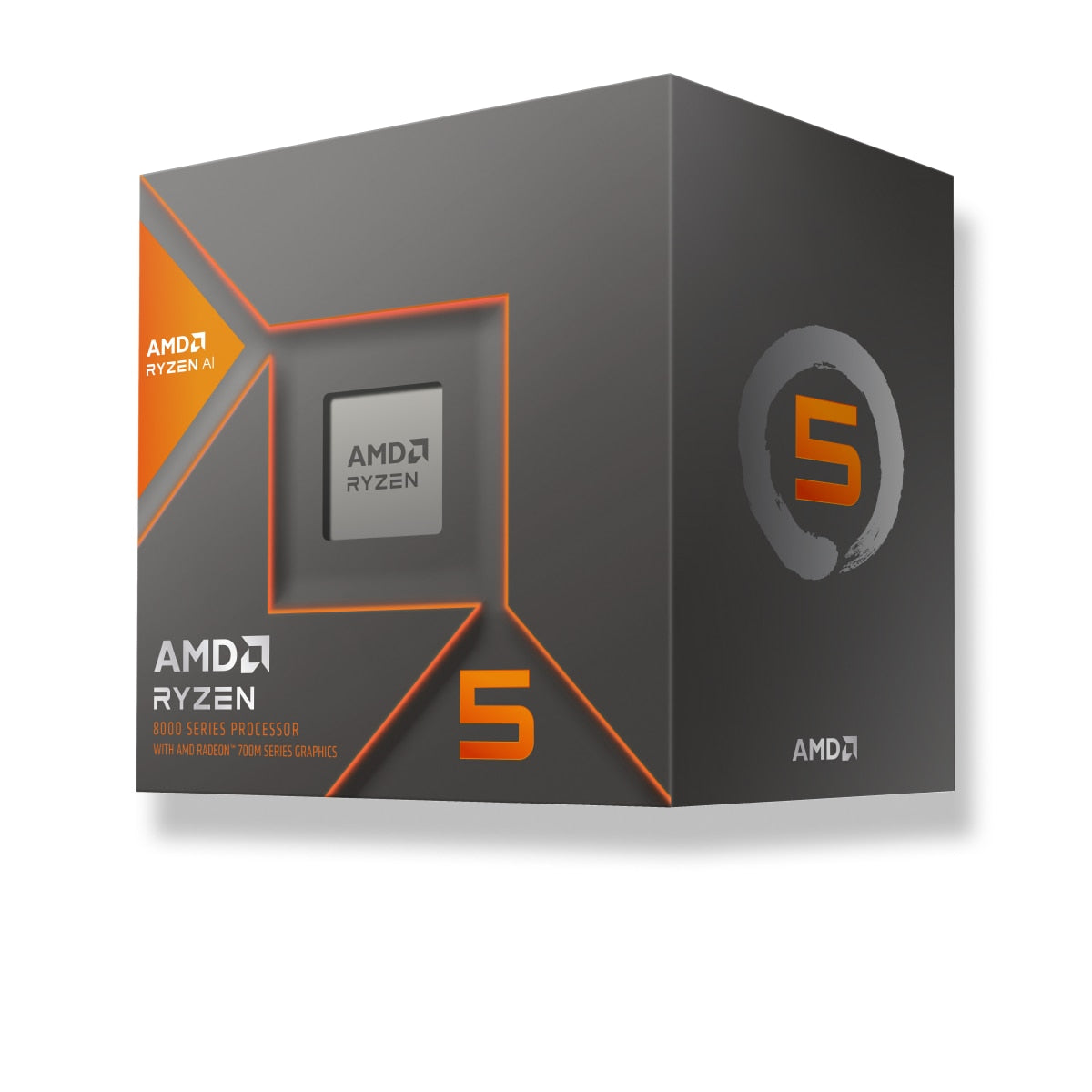 AMD Ryzen 5 8600G 6-Cores 12-Threads Phoenix AM5 Cache 16MB 4.3GHz Frequency 5GHz Boost TDP 65W With AMD Radeon 760M