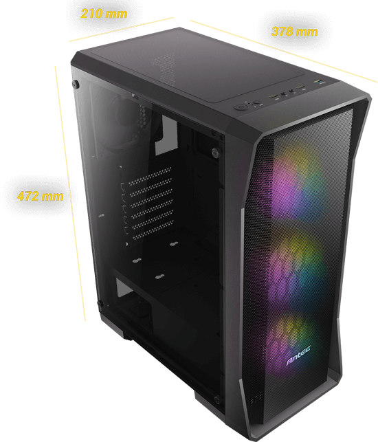 ANTEC NX360 Elite Mid-Tower 4 Fan + PSU Antec Atom V450 Gaming Case
