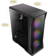 ANTEC NX360 Elite Mid-Tower 4 Fan + PSU Antec Atom V450 Gaming Case