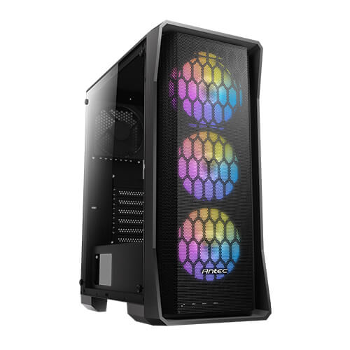 Antec NX360 Elite mid-tower gaming case with high-airflow design, ARGB fans & Atom V450 450W PSU