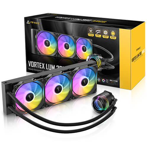 ANTEC Vortex Lum 360 ARGB AIO CPU Cooler (Black-White) with LED Fan Intel: LGA 115X/1200/1700/20XX/1851 AMD: AM3/AM4/AM5/TR4