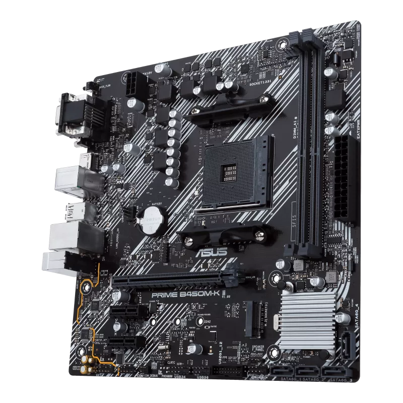 ASUS Prime B450M-K II Build Smart with Comprehensive Cooling and Easy BIOS Updates