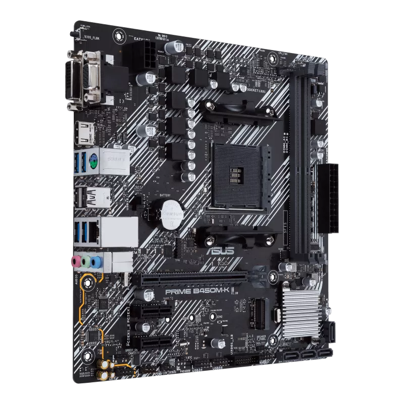 ASUS Prime B450M-K II Build Smart with Comprehensive Cooling and Easy BIOS Updates