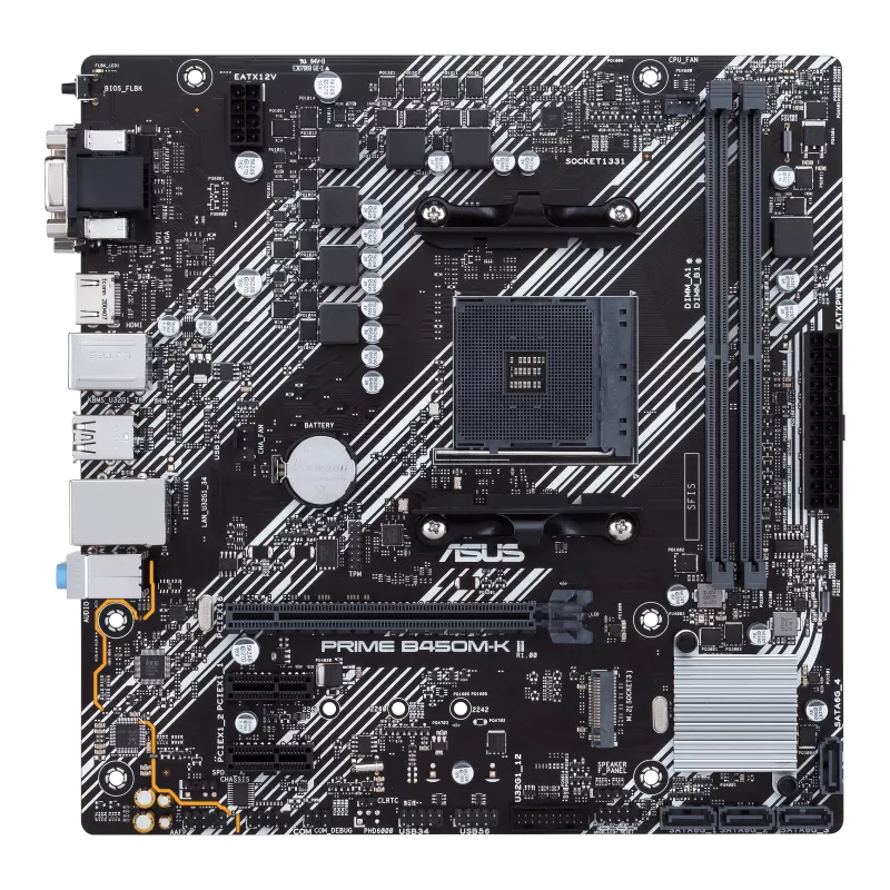 ASUS Prime B450M-K II Build Smart with Comprehensive Cooling and Easy BIOS Updates