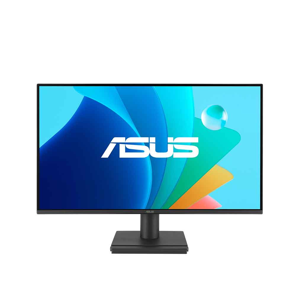 Asus monitor with colorful display on a white background