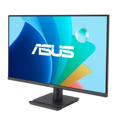 Asus monitor with colorful display on a white background