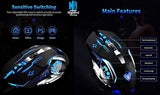 AULA S20 USB Wired Gaming Mouse Programmable Optical Ergonomic Mouse with Breathing LED Lights for PC Laptop