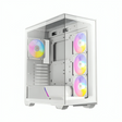 Computer case with RGB fans on a white background
