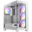 Computer case with RGB lighting on a white background